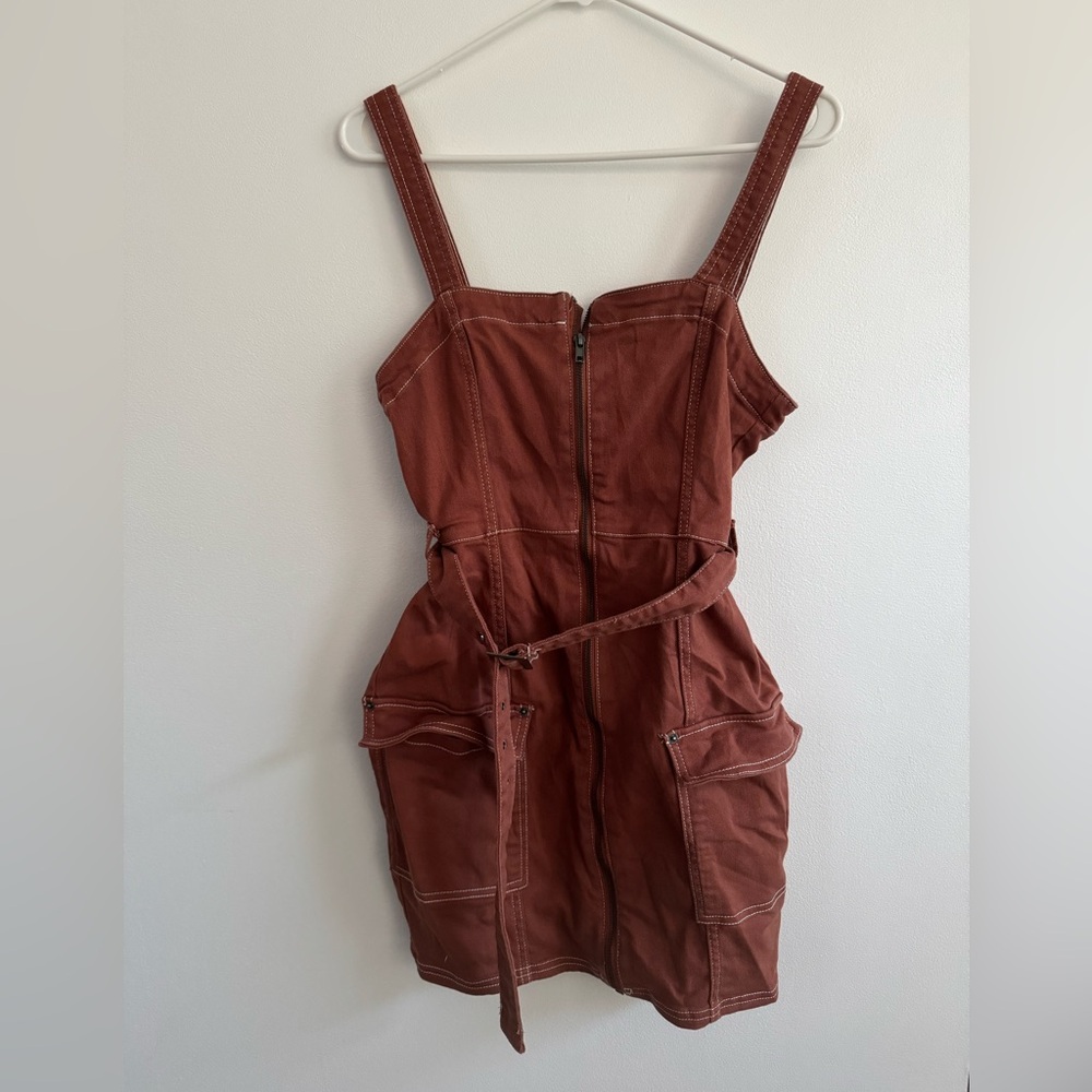 H&M Rust Jumpsuit with Belted Waist
